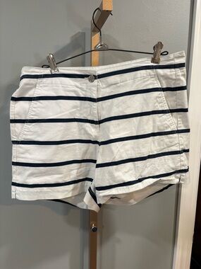 Nautica White Shorts with Navy Stripes